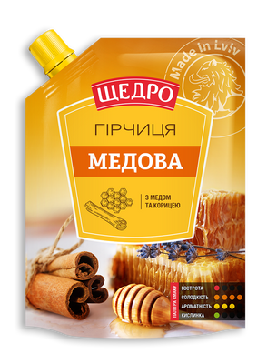 Горчица «Щедро» «Медова» д/п 120г 6495969 фото