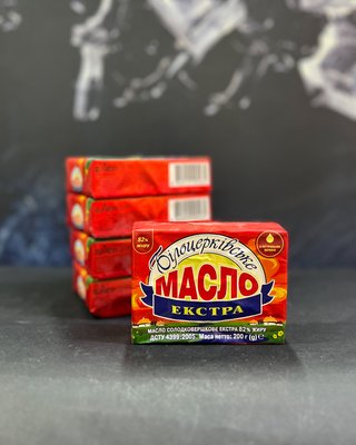 Масло солодковершкове «Білоцерківське ЕКСТРА» 82%, 200г 599 фото