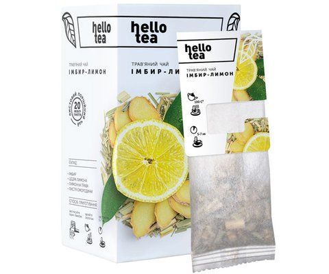 Чай Hello Tea Імбир Лимон 20 пакетиків 069856 фото