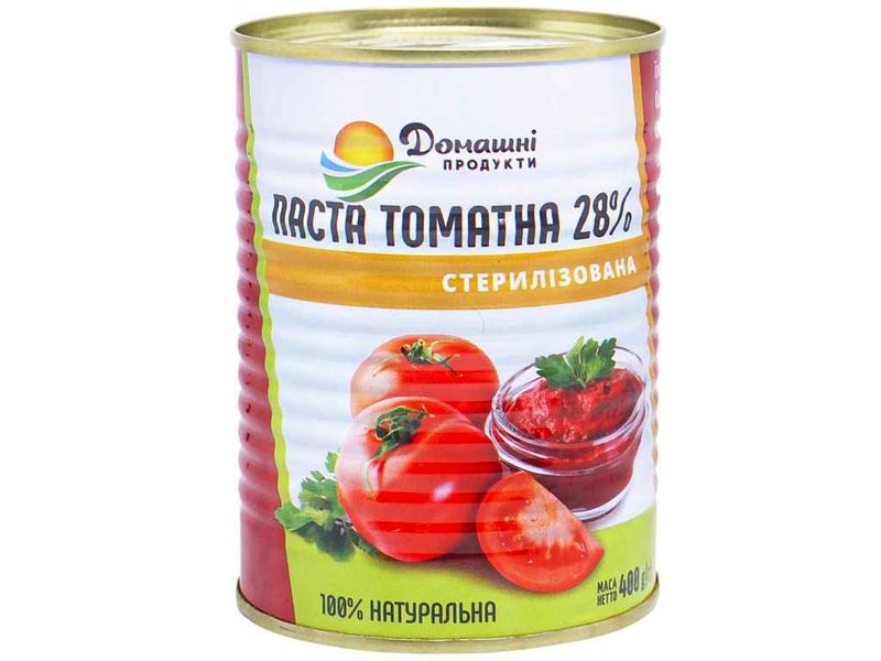 Томатна паста Домашні продукти 28% 400 г ж/б 1014 фото