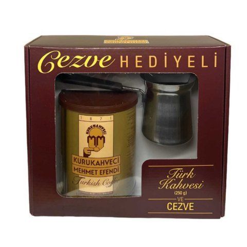 Кава Кurukahveci Mehmet Efendi мелена у подарунковій упаковці з туркою 250г  067593 фото