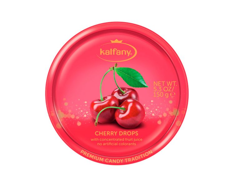 Льодяники зі смаком вишні Kalfany Cherry Drops, 150 г  000626 фото