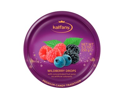 Льодяники зі смаком лісових ягід Kalfany Wildberry Drops, 150 г 000022 фото