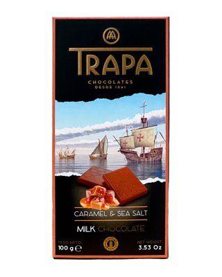 Шоколад молочный с соленой карамелью Trapa Caramel & Sea Salt Milk Chocolate 27%, 100 г 234873 фото