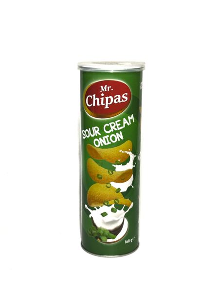 Чипсы Mr.Chipas Sour cream & onion, сметана+зел.лук, тубус (160г) 682 фото