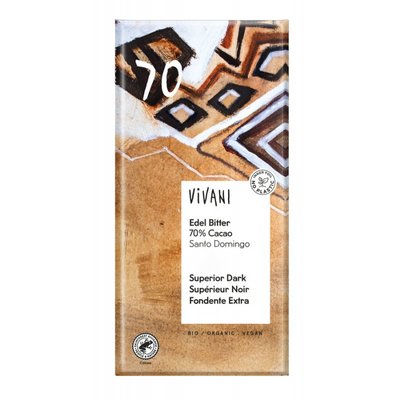 Шоколад Vivani Edel Bitter 70% Cacao Santo Domingo органічний 100 г  784904926 фото