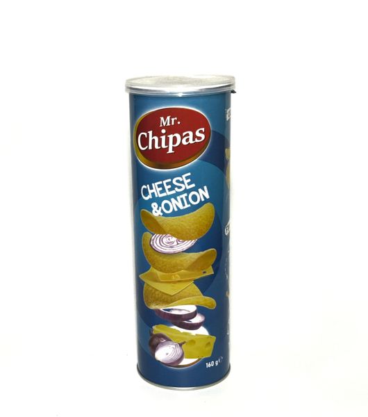 Чіпси Mr.Chipas Cheese & onion, сир та цибуля тубус (160г) 684 фото