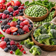 Ягоди та овочі заморожені
